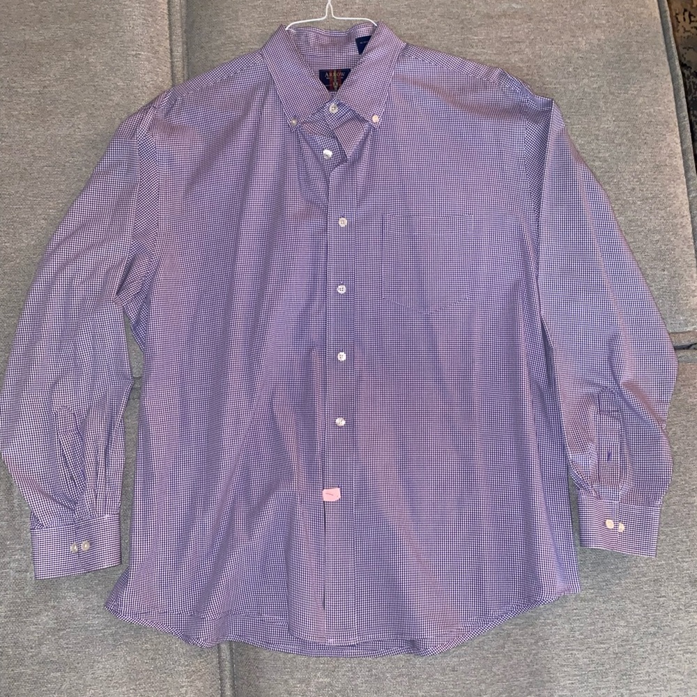 Arrow purple checked button down in size XL